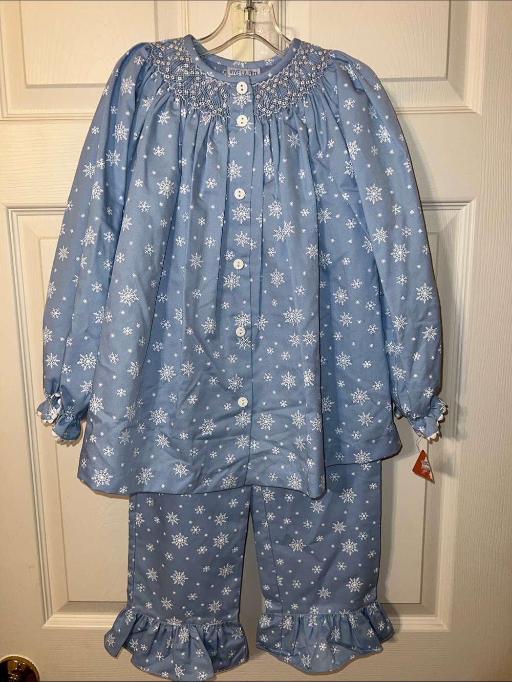 Blue Snowflake Girls Pajama or play Set by Vive La Fete